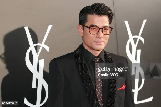 Singer/actor Aaron Kwok Fu-shing attends a Saint Laurent press conference on September 26, 2017 in Hong Kong, China.