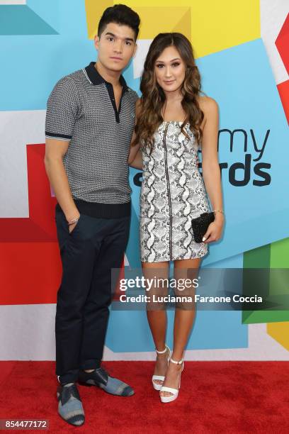 Alex Wassabi and Lauren Riihimaki attend the 7th Annual Streamy Awards at The Beverly Hilton Hotel on September 26, 2017 in Beverly Hills, California.