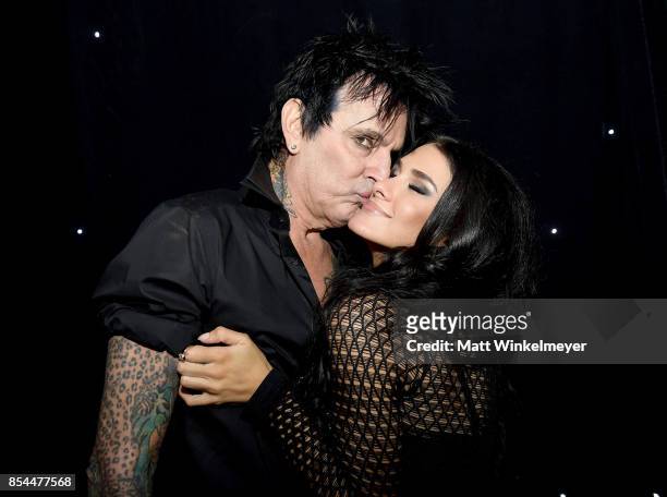 Tommy Lee and Brittany Furlan at the 2017 Streamy Awards at The Beverly Hilton Hotel on September 26, 2017 in Beverly Hills, California.