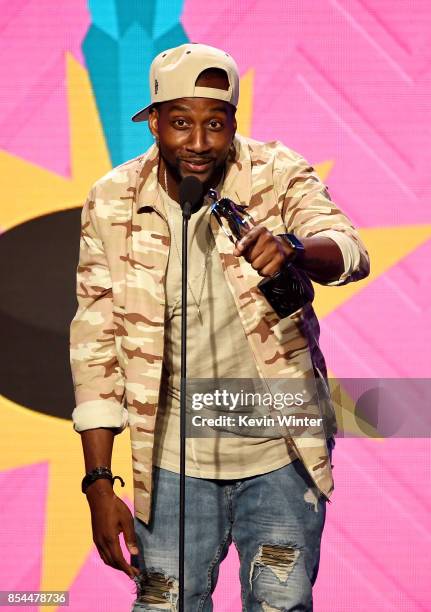 DeStorm Power onstage during the 2017 Streamy Awards at The Beverly Hilton Hotel on September 26, 2017 in Beverly Hills, California.