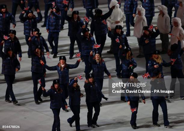 Great Britain athletes during the Opening Ceremony for the 2014 Sochi Olympic Games in Sochi, Russia.