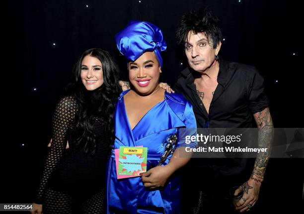 Brittany Furlan, Patrick Starr and Tommy Lee at the 2017 Streamy Awards at The Beverly Hilton Hotel on September 26, 2017 in Beverly Hills,...