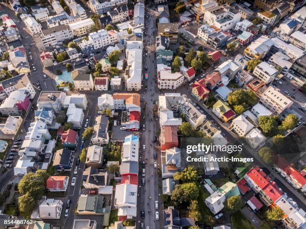 top view-reykjavik, iceland - reykjavik county stock pictures, royalty-free photos & images