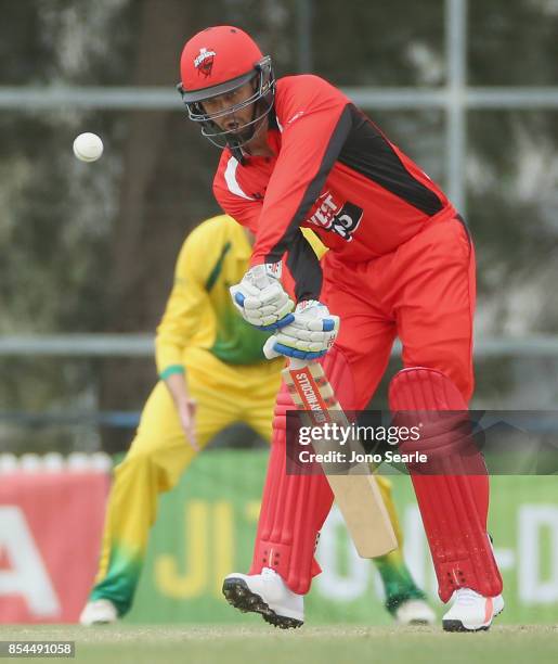 Callum Ferguson of SA looks to run during the JLT One Day Cup match between South Australia and the Cricket Australia XI at Allan Border Field on...