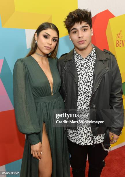 Paula Galindo and Sebastian Villalobos at the 2017 Streamy Awards at The Beverly Hilton Hotel on September 26, 2017 in Beverly Hills, California.