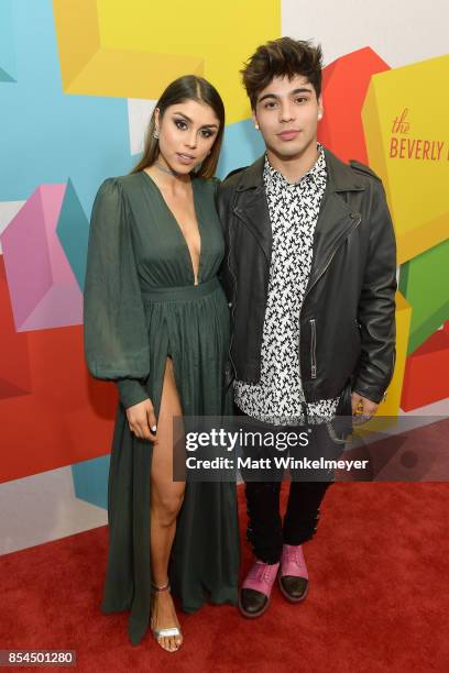 Paula Galindo and Sebastian Villalobos at the 2017 Streamy Awards at The Beverly Hilton Hotel on September 26, 2017 in Beverly Hills, California.