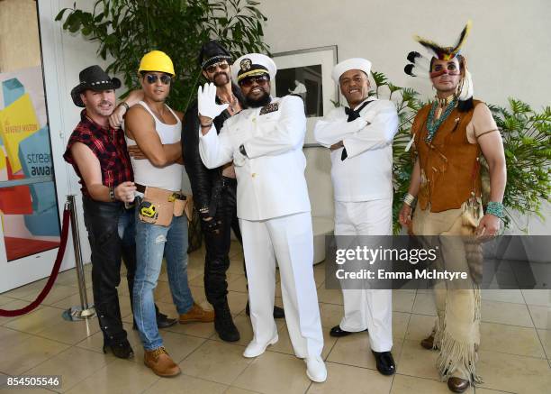 Chad Freeman, James Kwong, J.J. Lippold, Angel Morales, Victor Willis, Sonny Earl of Village People at the 2017 Streamy Awards at The Beverly Hilton...