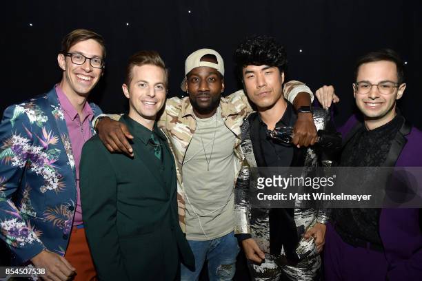 DeStorm Power and the cast of The Try Guys at the 2017 Streamy Awards at The Beverly Hilton Hotel on September 26, 2017 in Beverly Hills, California.