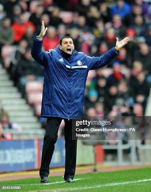 Sunderland's manager Gustavo Poyet on the touchline