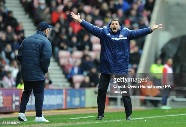 Sunderland's manager Gustavo Poyet on the touchline.
