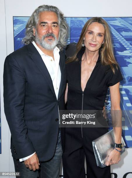 Producer Mitch Glazer and wife actress Kelly Lynch attend the premiere of HBO's 'Spielberg' at Paramount Studios on September 26, 2017 in Hollywood,...