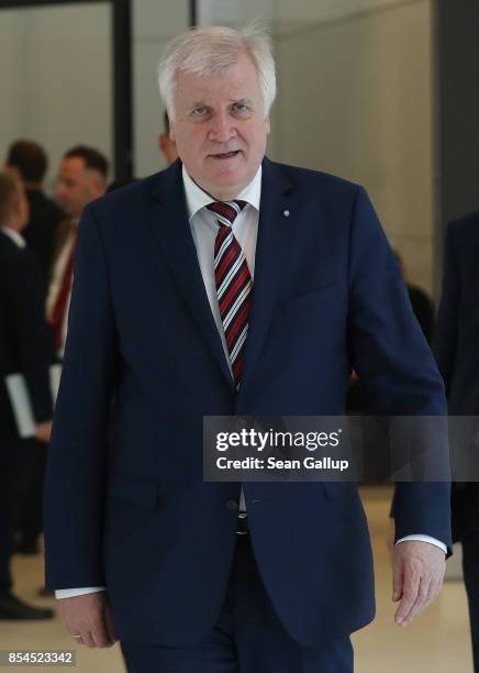 Bavarian Governor and leader of the Bavarian Christian Democrats Horst Seehofer takes a break during a meeting of the CSU and German Christian...
