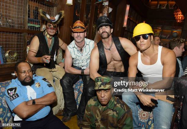 Victor Willis, Angel Morales, Chad Freeman, Sonny Earl, J.J. Lippol, James Kwong of Village People at go90 + Streamys After Party at Poppy on...