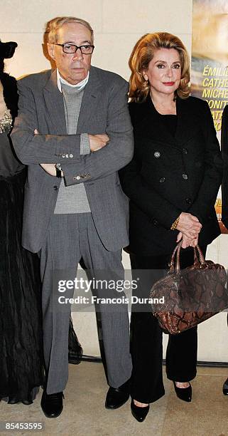 Director Andre Techine and actress Catherine Deneuve attend "La fille RER" Premiere on March 16, 2009 at La Cinematheque in Paris, France