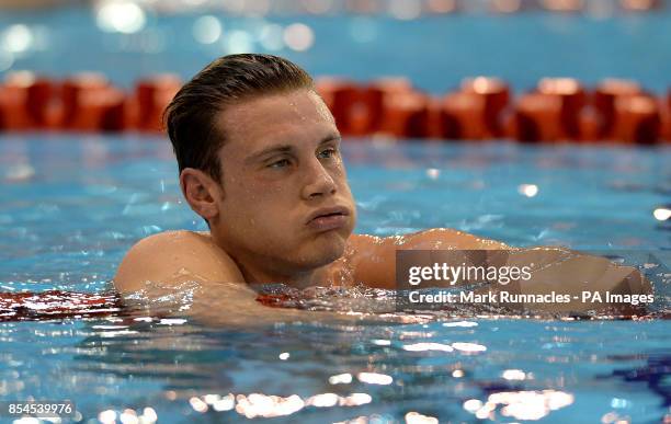 Daniel Fogg Competing in the Mens Open 1500m Freestyle Final during the 2014 British Gas Swimming Championships at Tollcross International Swimming...