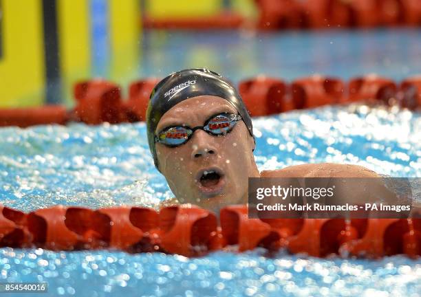 Daniel Fogg Competing in the Mens Open 1500m Freestyle Final during the 2014 British Gas Swimming Championships at Tollcross International Swimming...