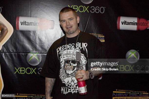 Rapper Paul Wall attends the 2008 NBA All-Star Shaquille O'Neal and Reggie Bush "Welcome to New Orleans" Big Easy Billiards Bash and After Party...