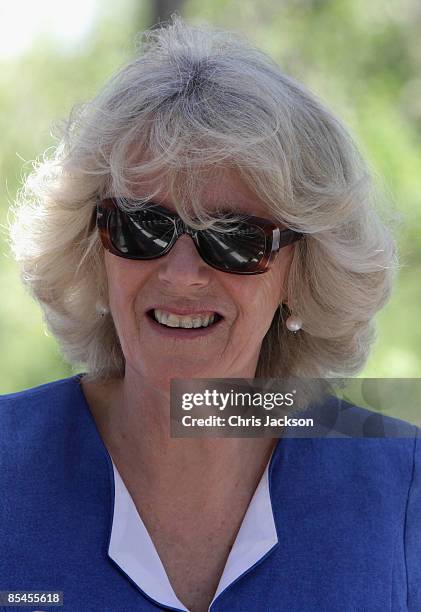 Camilla, Duchess of Cornwall smiles during a tour of the Darwin Research Station on Santa Cruz Island on March 16, 2009 in Galapagos, Ecuador. The...