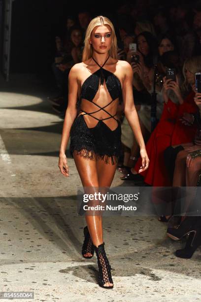 Hailey Baldwin - Julien Macdonald runway at London Fashion Week September 2017 - Spring / Summer 2018 in London, UK on 18 September 2017.