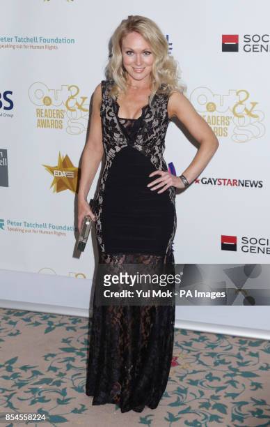 Michelle Hardwick attending the Out In The City & g3 Readers Awards at the Landmark Hotel, London.