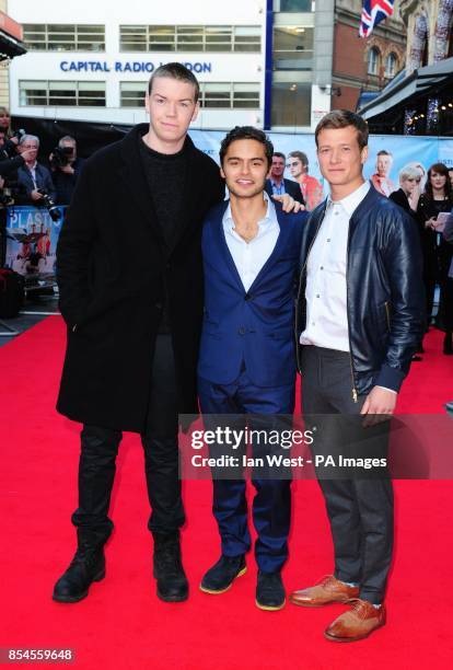 Will Poulter, Sebastian De Souza and Ed Speleers attending the premiere of Plastic at the Odeon West End, Leicester Square, London.