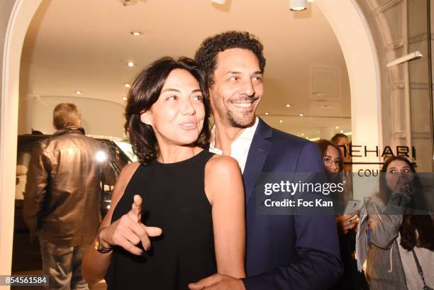Tomer Sisley and his wife Sandra Zeitoun attend the E-Mehari X Courreges Cocktail Exhibition as part of the Paris Fashion Week Womenswear...