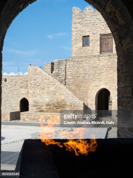 zoroastrian fire temple, baku, azerbaijan - caspian sea city stock pictures, royalty-free photos & images
