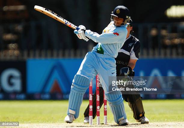 Anjum Chopra of India bats during the ICC Women's World Cup 2009 Super Six match between New Zealand and India at North Sydney Oval on March 17, 2009...