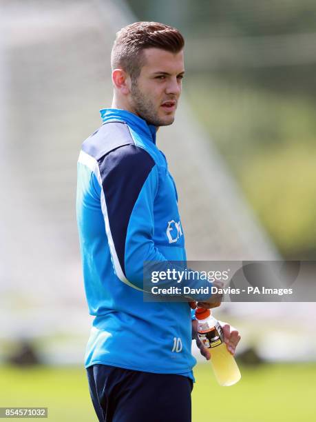 Arsenal's Jack Wilshere during the training session at London Colney, Hertfordshire.