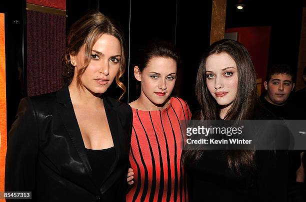 Actresses Nikki Reed, Kristen Stewart and Kat Dennings arrive on the red carpet of "Adventureland" held at the Mann Chinese 6 Theater on March 16,...