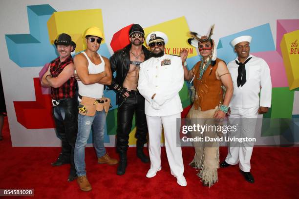 Chad Freeman, James Kwong, J.J. Lippold, Victor Willis, Angel Morales and Sonny Earl of Village People attend the 7th Annual 2017 Streamy Awards at...