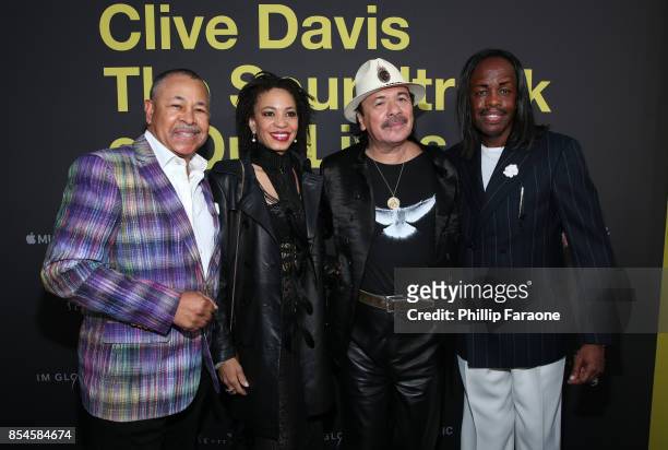 Ralph Johnson, Cindy Blackman, Carlos Santana and Verdine White attend the Apple Music Los Angeles Premiere Of "Clive Davis: The Soundtrack Of Our...