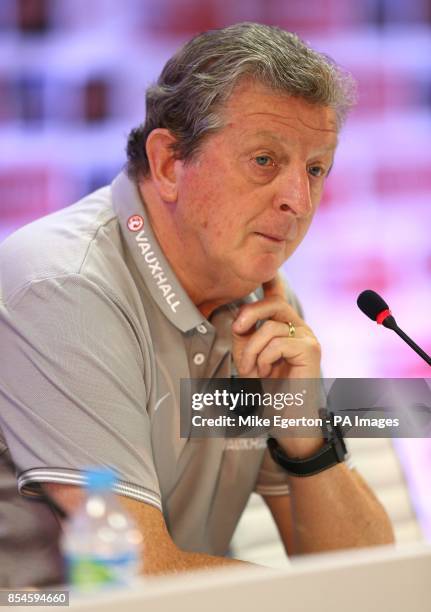 Manager Roy Hodgson speaks with the media at Urca Military Training Ground, Rio de Janeiro, Brazil.