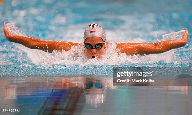 Stephanie Rice of St Peters Western competes in the Women's 200 metre individual medley final during day one of the 2009 Australian Swimming...