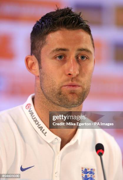 England's Gary Cahill during a Press Conference at Urca Military Training Ground, Rio de Janeiro, Brazil.