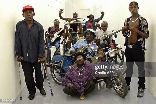 Jean-Pierre CAMPAGNE Members of THE Democratic Republic of Congo's band Staff Benda Bilili, a band specializing in Congolese rhumba music, pose in...