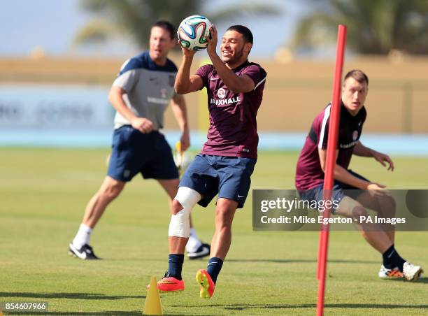 England's Alex Oxlade-Chamberlain during a training session at the Urca Military Training Ground, Rio de Janeiro, Brazil.