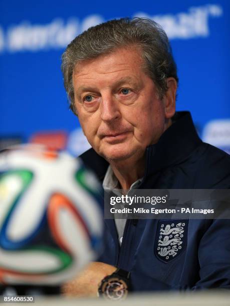 England manager Roy Hodgson during a press conference at the Estadio do Sao Paulo, Sao Paulo, Brazil.