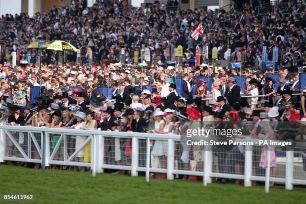 Packed crowds during Day Four of the 2014 Royal Ascot Meeting at Ascot Racecourse, Berkshire.