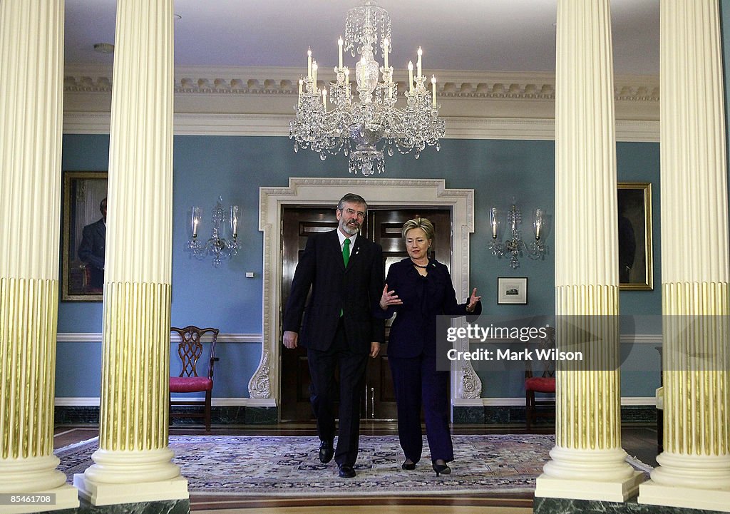 Hillary Clinton Meets With Sinn Fein Leader Gerry Adams
