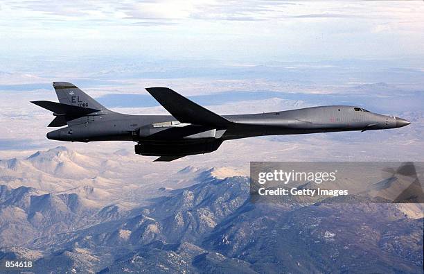 Lancer bomber is shown in this undated file photo. A B-1 Bomber, similar to the one shown here, has gone down in the Indian Ocean December 12, 2001...