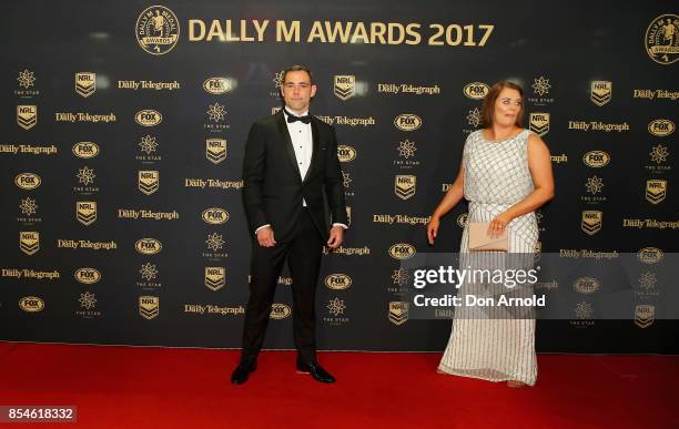 Cameron Smith and Barbara Smith arrive ahead of the Dally M Awards at The Star on September 27, 2017 in Sydney, Australia.