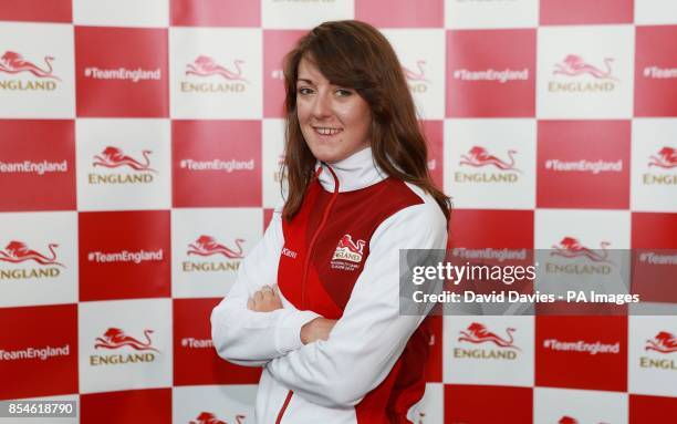 Bethany Crumpton during the kitting out session at St George's Park, Burton.