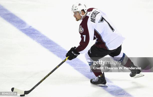 John Mitchell of the Colorado Avalanche plays in the game against the San Jose Sharks at SAP Center on April 1, 2015 in San Jose, California.