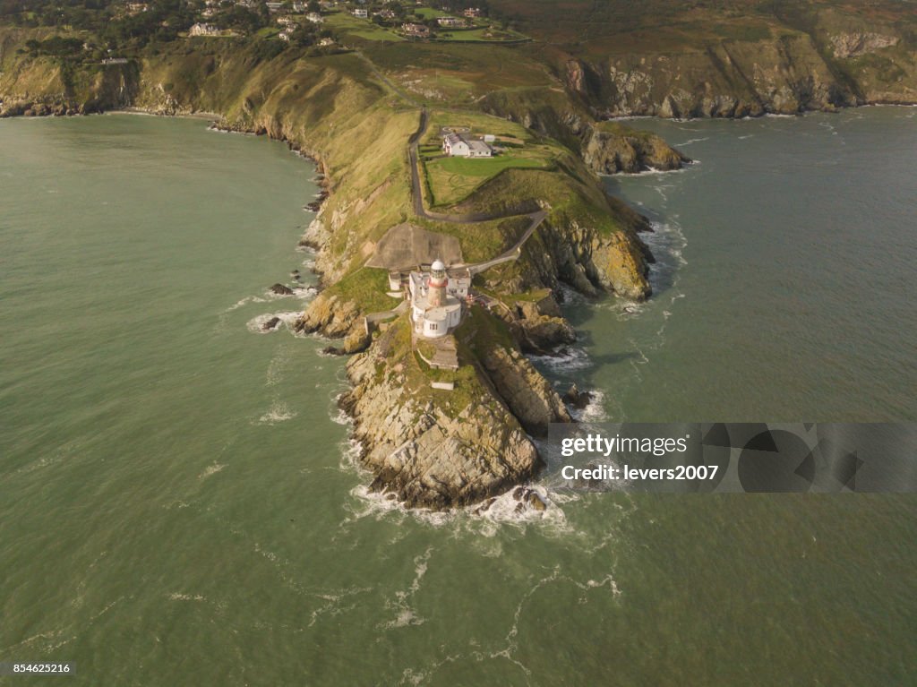 Aerial View Of Baily Lighthouse Howth Head Dublin Ireland High-Res ...