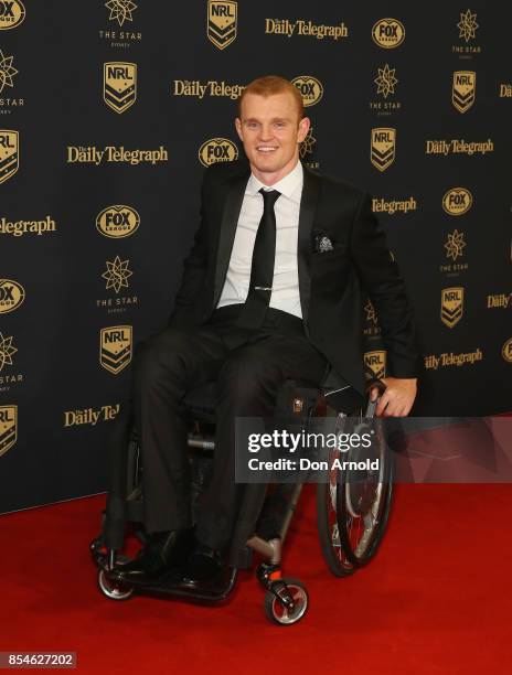 Alex McKinnon arrives ahead of the Dally M Awards at The Star on September 27, 2017 in Sydney, Australia.