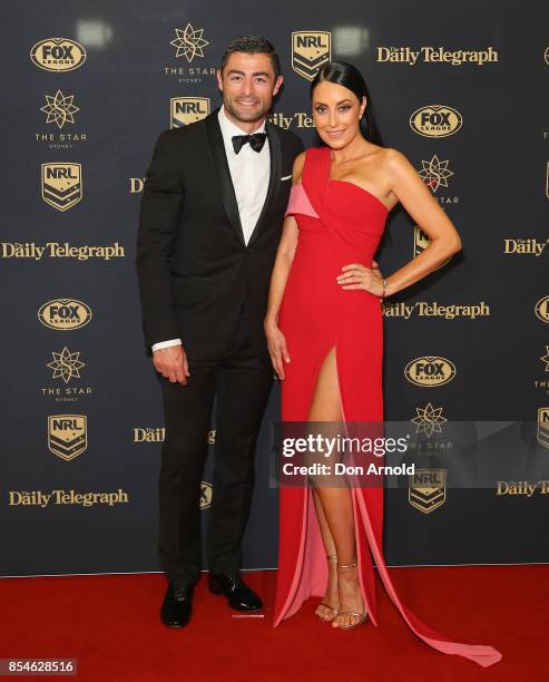 Anthony Minnichello and Terry Biviano arrive ahead of the Dally M Awards at The Star on September 27, 2017 in Sydney, Australia.