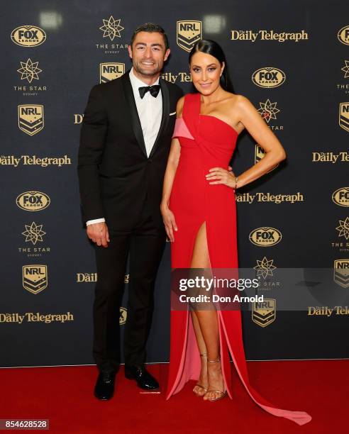 Anthony Minnichello and Terry Biviano arrive ahead of the Dally M Awards at The Star on September 27, 2017 in Sydney, Australia.