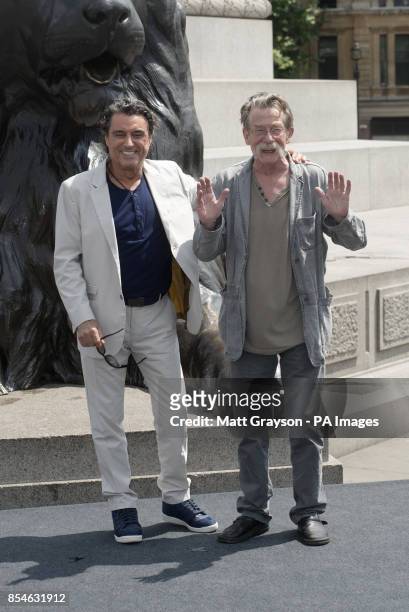 John Hurt who plays Cotys and Ian McShane who plays Amphiaraus during a photo call for Paramount Pictures' new film Hercules in Trafalgar Square,...