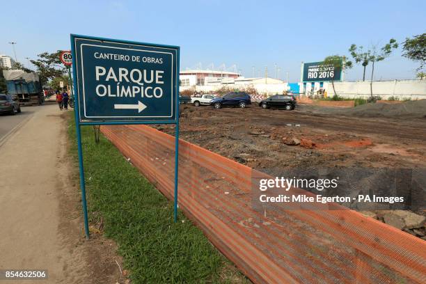 Olympic venues under construction for the Rio 2016 Games